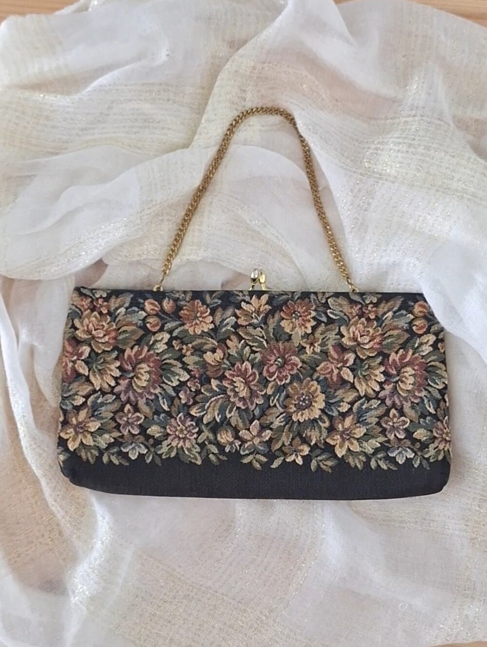 Vintage Harry Levine Floral Tapestry Clutch - Picture 1 of 14